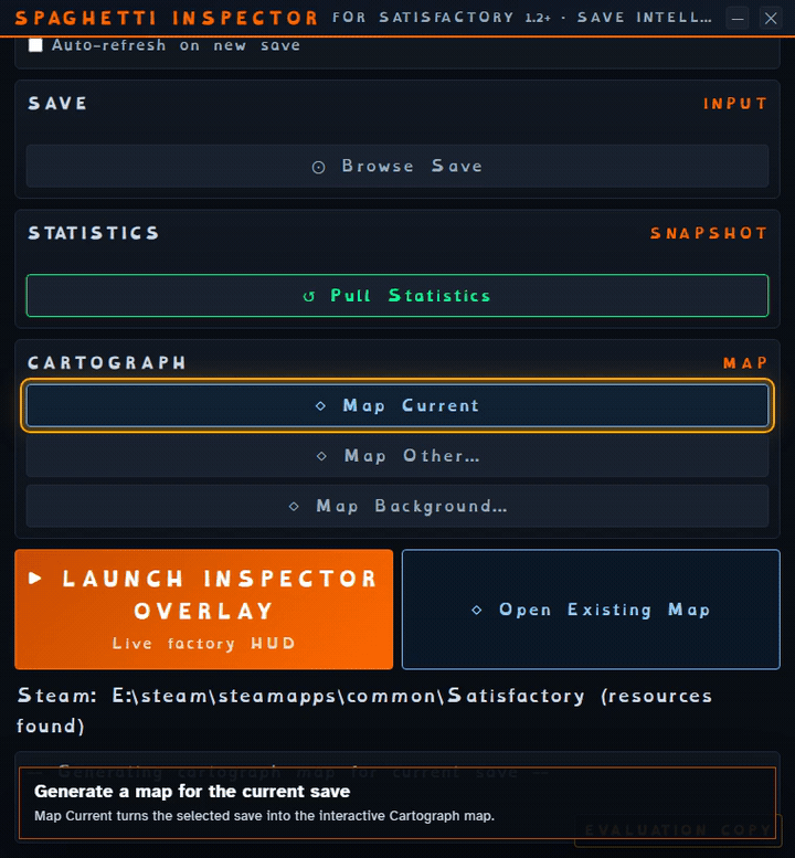 Animated launcher map generation workflow